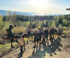 Members of the JIBS Club take a group photo during their Galbraith Mountain Ride