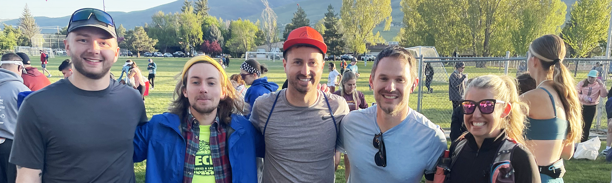 5 Janicki employees pose for a photo before running the Ogden Marathon