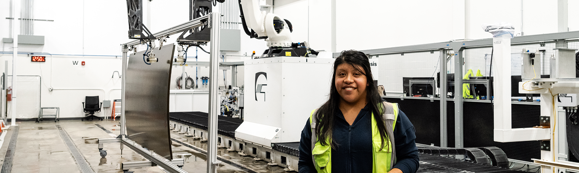 Salma poses with NDI machine