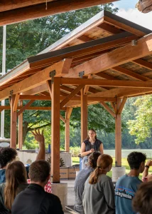 Tori speaking to a crowd